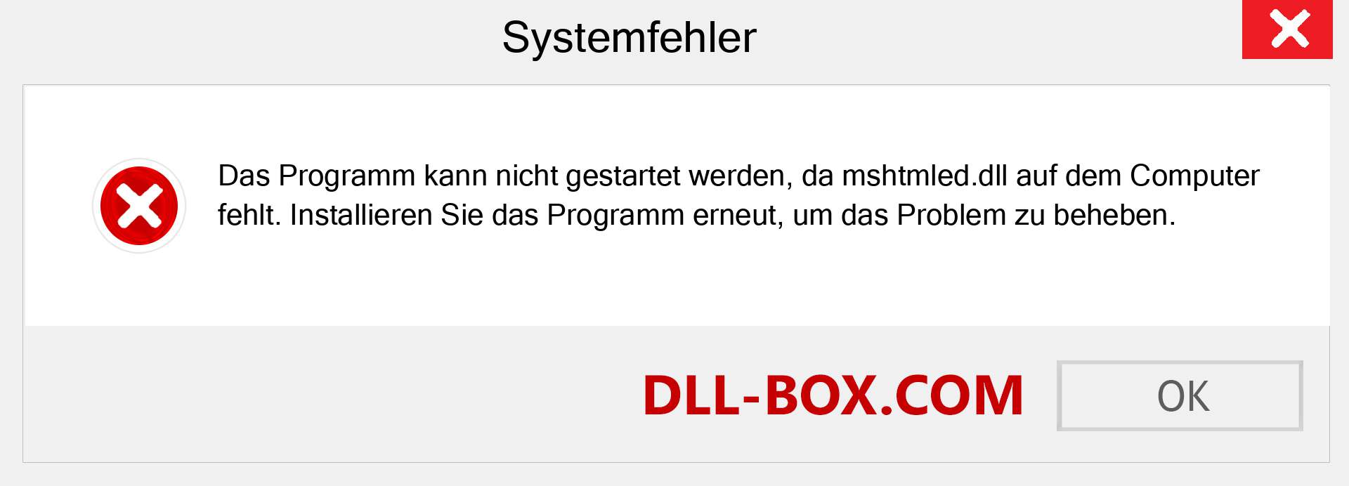 mshtmled.dll-Datei fehlt?. Download für Windows 7, 8, 10 - Fix mshtmled dll Missing Error unter Windows, Fotos, Bildern